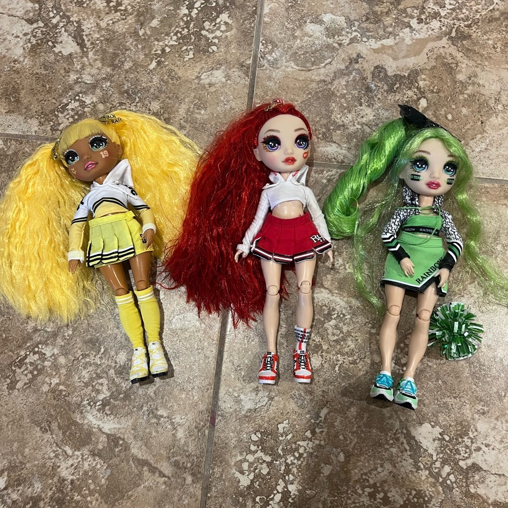 Rainbow High Cheerleader dolls Ruby Anderson Sunny Madison Jade Hunter Trio MGA
